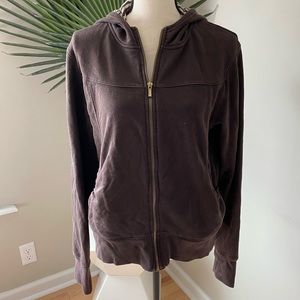 Champion Brown Zip Front Hoodie L